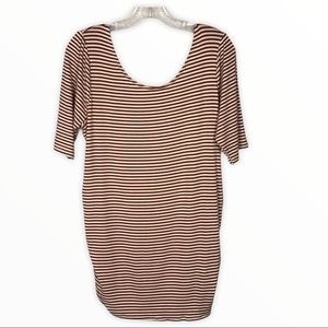 Striped Brown and White Women's Top